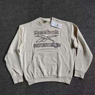 Reebok锐步ememelge联名男子圆领刺绣大LOGO套头毛圈卫衣HA7168