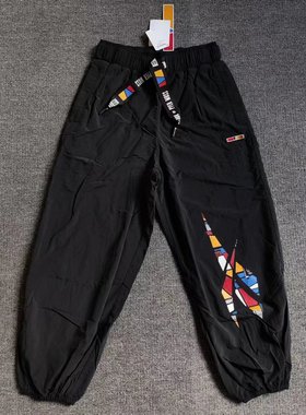 锐步Reebok X Pyer Moss联名男子黑色梭织运动休闲长裤EH6969