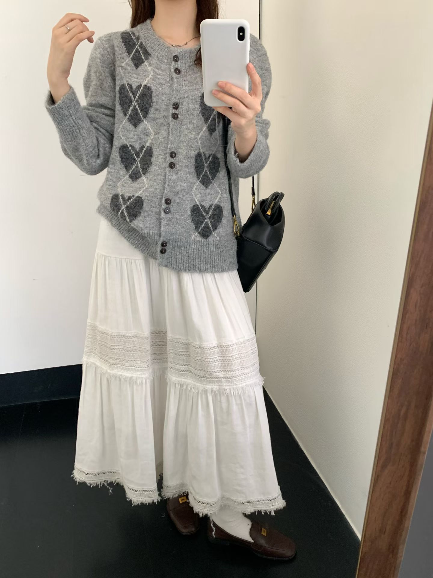 秋季新款懒惰风复古宽松爱心圆领针织衫开衫小外套女甜美减龄毛衣