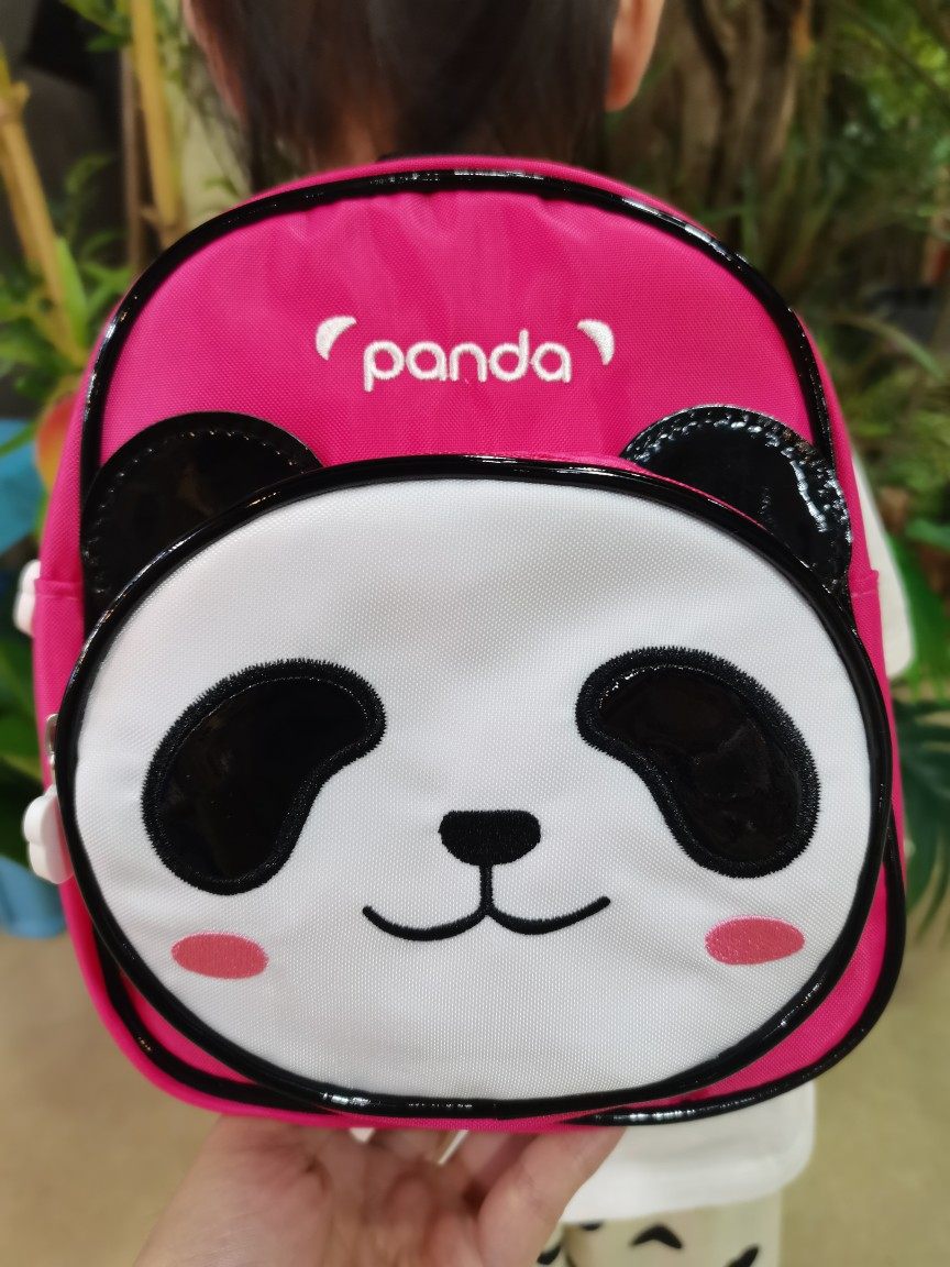 儿童熊猫背包立体双肩包布艺卡通书包幼儿园零食包包熊猫基地同款