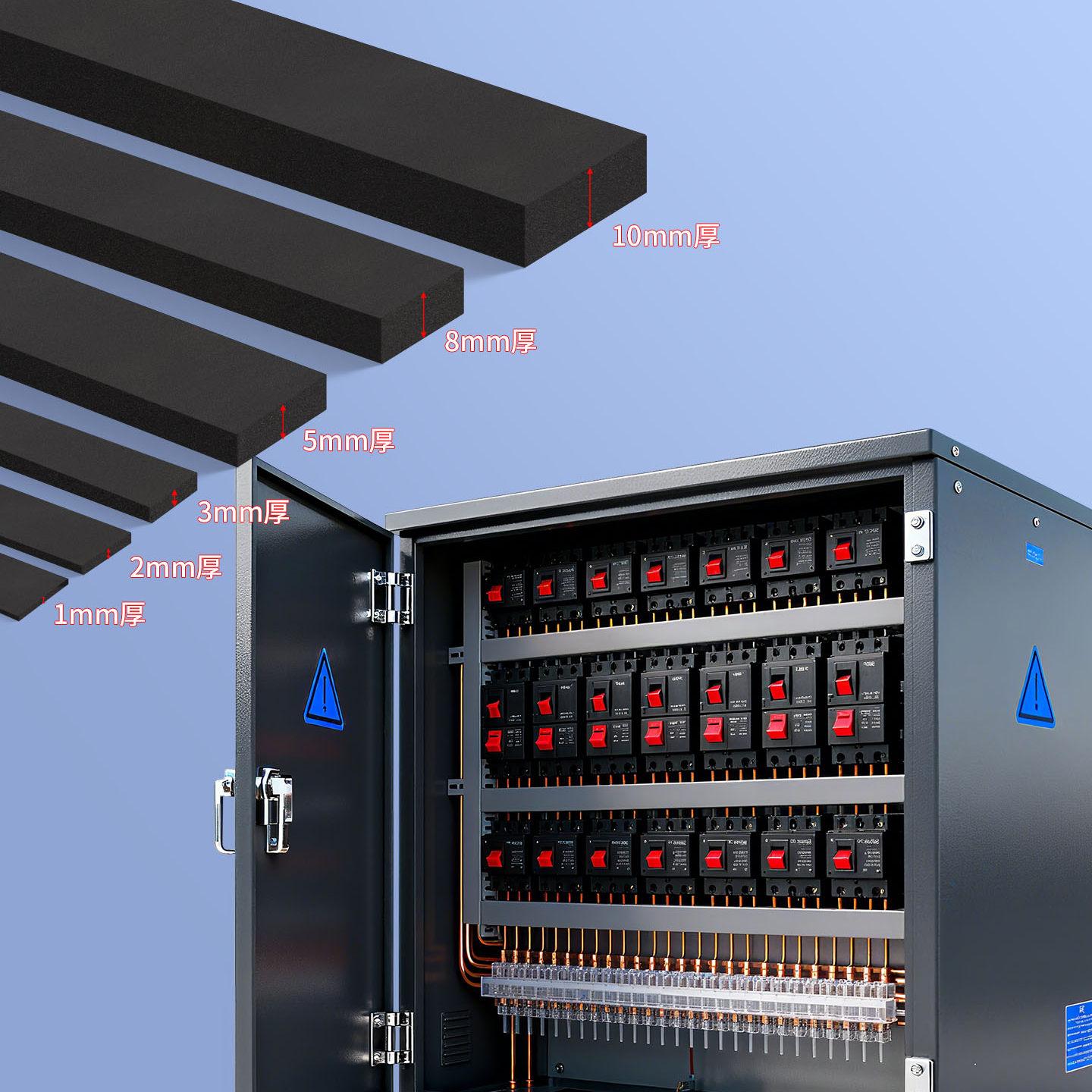 工业配电柜密封条防尘自粘堵缝隙机箱机柜风机口门缝填充防撞胶条