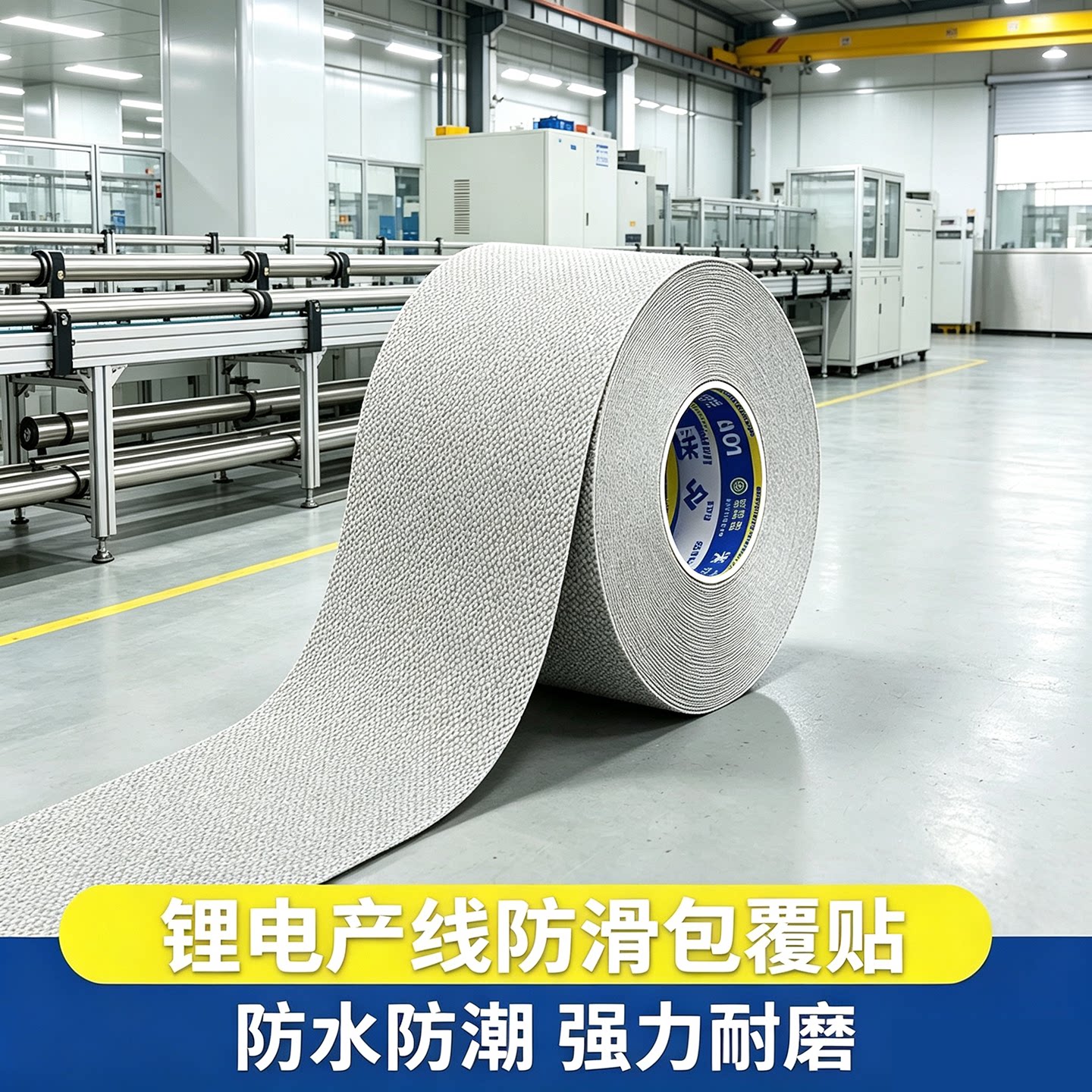 米乐奇锂电产线专用防滑胶带自粘耐温耐磨防水抗造自粘式工业设备辊筒输送机提升机数控机防滑包覆改造鸡皮贴