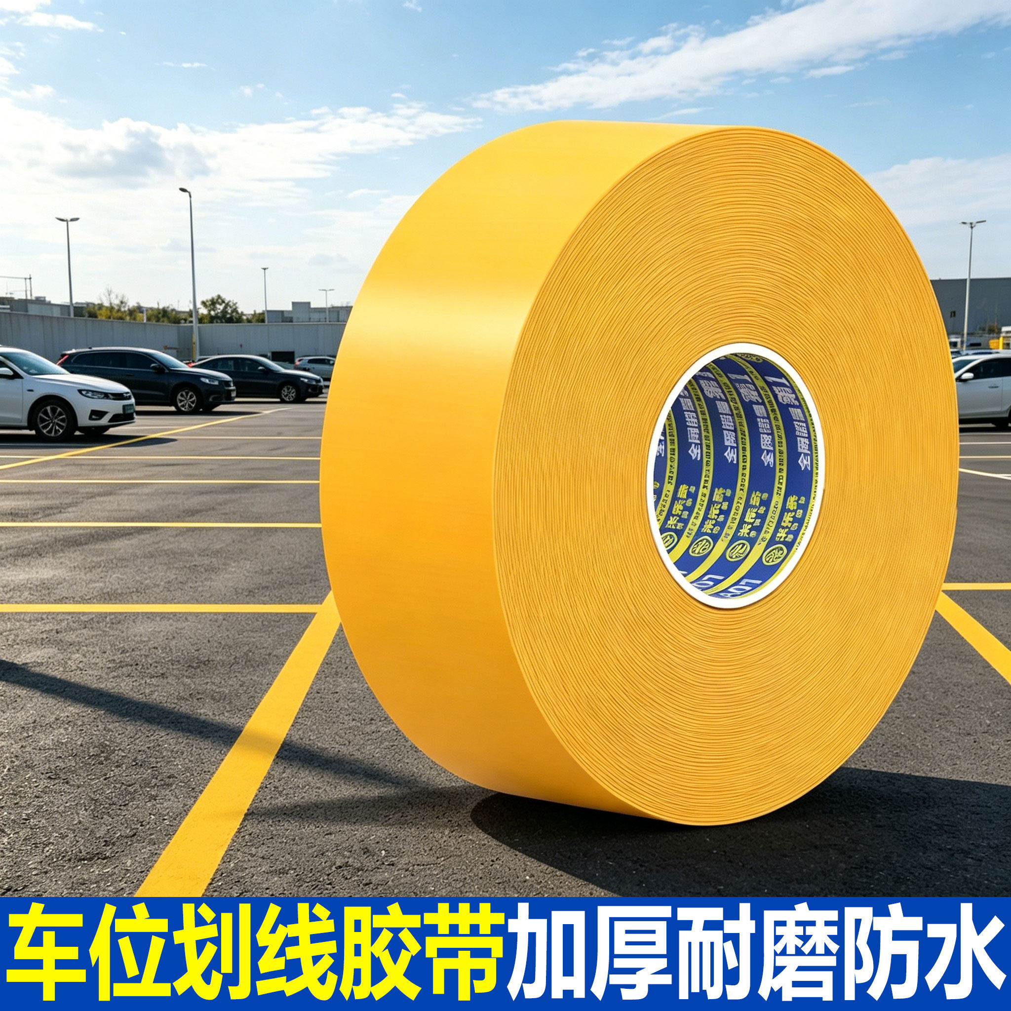 停车位划线胶带重载工厂车间耐磨地胶仓库地标贴地标线警示胶带仓库分区标识地贴橡塑纳米地胶带地面定位胶带