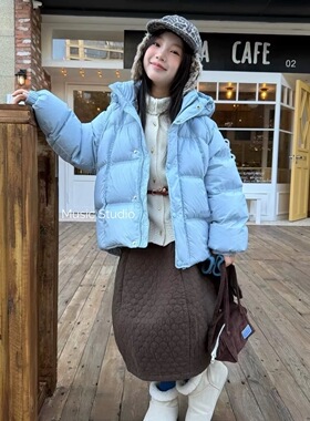 木莎music童装品牌25年新款冬款儿童女童羽绒服外套小码120.130