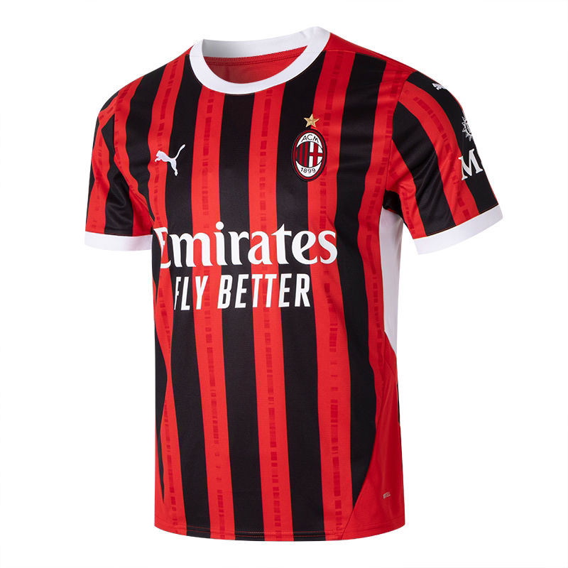 Puma彪马男装足球短袖红色T恤25春新款竖条纹跑步运动服774979-01