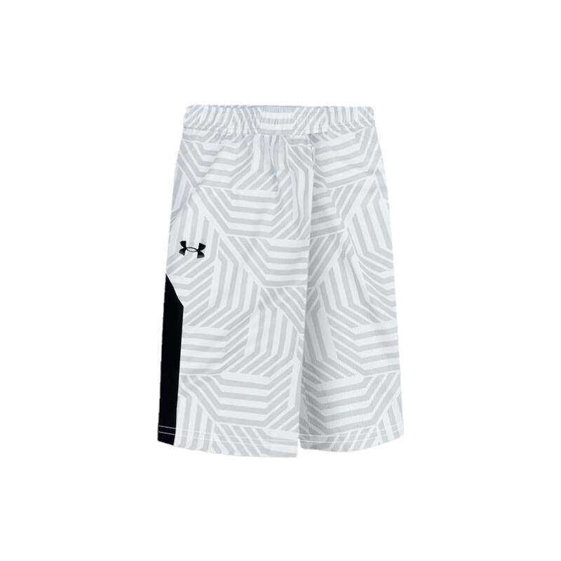 安德玛Under Armour 中腰运动休闲篮球短裤男款白色