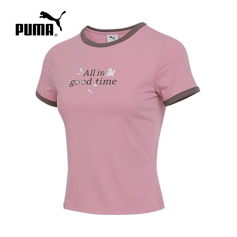 PUMA彪马短袖女装2025夏新款运动服休闲透气圆领短款T恤634798-65