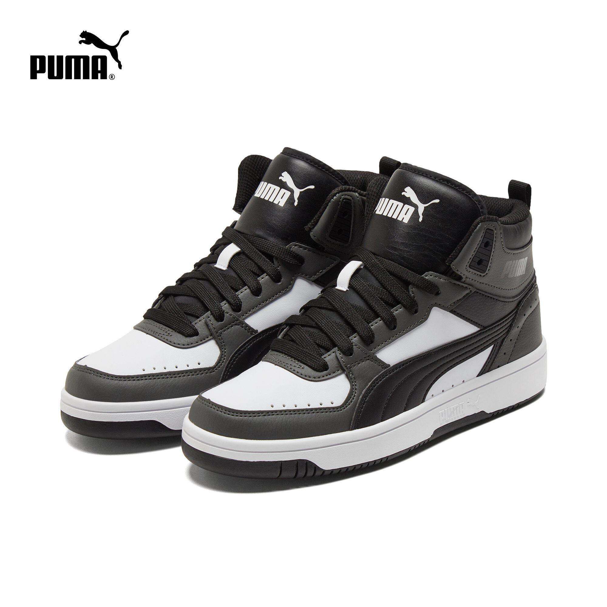 PUMA彪马男女中帮经典复古场下篮球风迷彩板鞋REBOUND MID374765