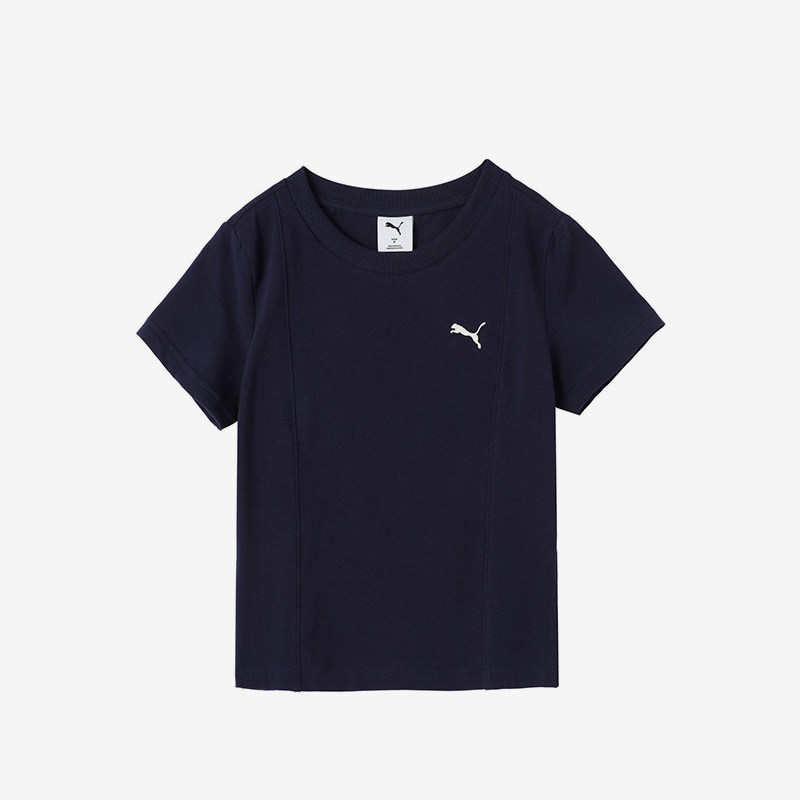 Puma/彪马2025春季新款女士透气经典刺绣圆领T恤631305-06