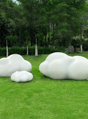 玻璃钢小品户外仿真云朵雕塑摆件