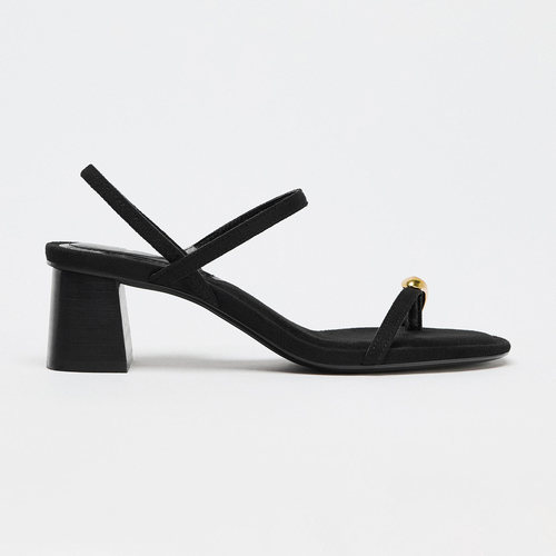 金属扣夹趾凉鞋时尚简约一字扣带