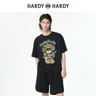 HARDY HARDY男女潮流短袖2025年夏季新款印花贴钻百搭潮流T恤上衣