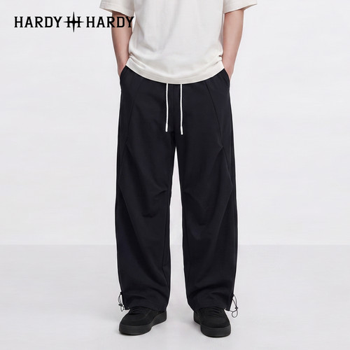 弯刀休闲长裤直筒抽绳束脚裤