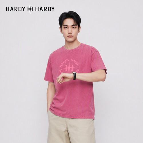 HARDY HARDY潮牌纯棉热转印精美印花T恤宽松落肩短袖街头潮牌上衣