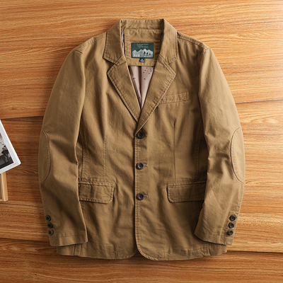 美式复古纯棉宽松休闲西服