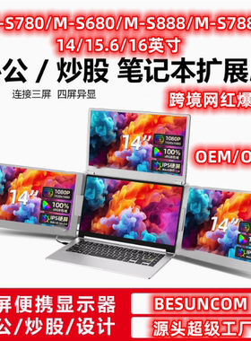 BESUNCOM笔记本扩展屏幕便携式显示器电脑分屏三屏副屏折叠拓展多