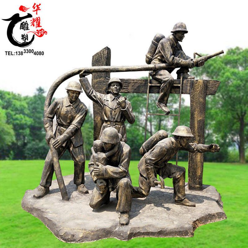 FRP Firefighters Sculpture Fight a fire hero character Statue fire control security education theme to ground Decorationin the Home accessories , Decoration  category - from Buy2taobao.com to provide professional Taobao agent buy service