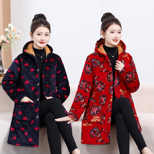 冬季时尚宽松加绒加厚罩衣