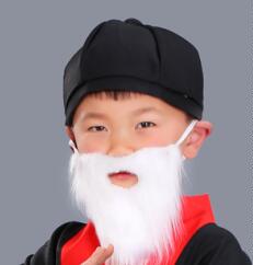 儿童老爷爷假发白胡子演出帽子拐杖角色扮演老头胡子帽子手杖
