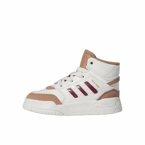 adidas Drop Step EL J 耐磨 中帮 学步鞋 白棕 婴幼童IG1482
