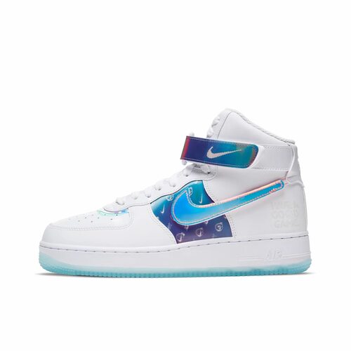 Nike Air Force 1 LX  炫彩镭射 高帮 板鞋 女款 白蓝DC2111-191