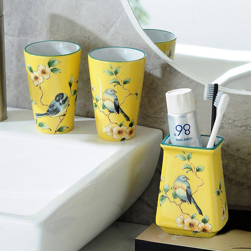 陶瓷刷牙杯牙刷架小巧精致