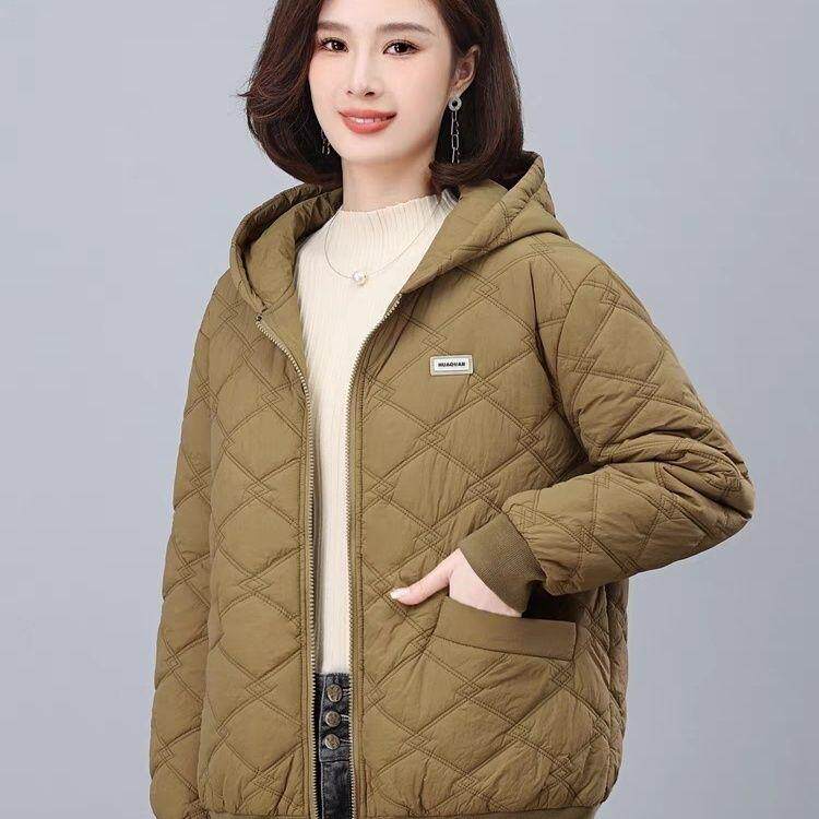 棉衣棉服女2025冬季新款休闲菱格棉袄中老年妈妈短款连帽保暖外套,女装/女士精品,棉衣/棉服,淘宝优惠券,粉丝福利购,淘宝优惠卷