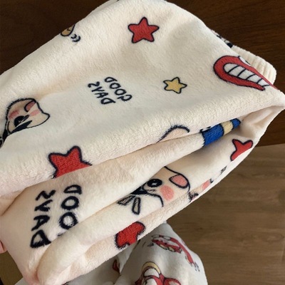 可爱卡通加绒加厚珊瑚绒暖暖裤子