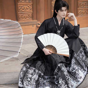 檀逸【竹影】原创正品国风汉服男马面裙螺钿织金日常通勤男女同款