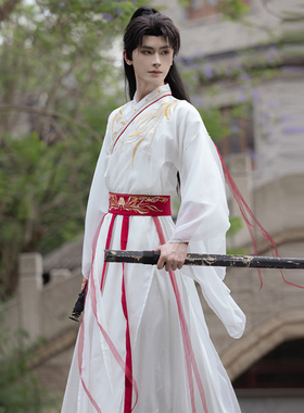 檀逸【逍遥】古装男汉服改良仙侠气古风黑白双色汉元素春夏四季