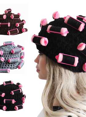 ins卷发帽女士可爱扮丑拍照变装头套手工钩针毛线帽子搞怪创意帽