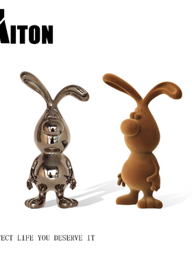 树脂装饰卡通玄关柜丑萌兔子