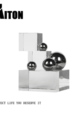 简约现代风透明金属电镀软装饰品