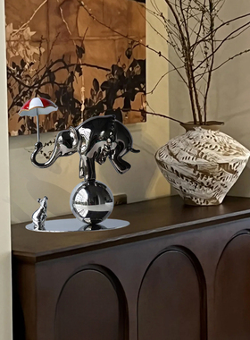 树脂+不锈钢专利轻奢玄关小象