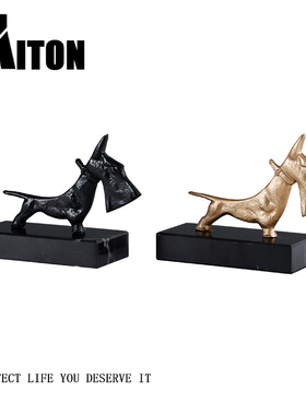 新古典风样板房间招财狗软装饰品