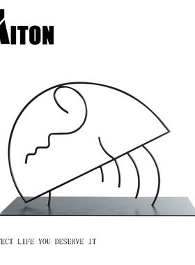 电视柜黑色线条样板间软装饰品