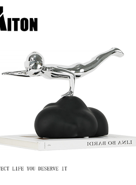 欧式风银色飞行人物售楼处摆件