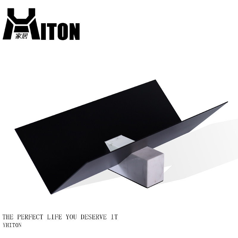 现代V型哑黑金属书架摆件轻奢创意家居酒店样板房客厅书房装饰品