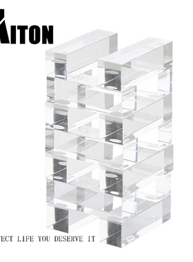 轻奢风透明水晶样板房装饰摆件