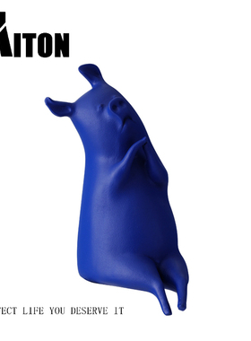 可爱风儿童房蓝色小猪创意摆件