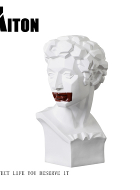 白色样板房别墅轻奢风人物雕塑