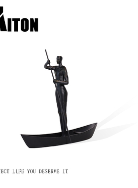 金属装饰现代客厅划船人