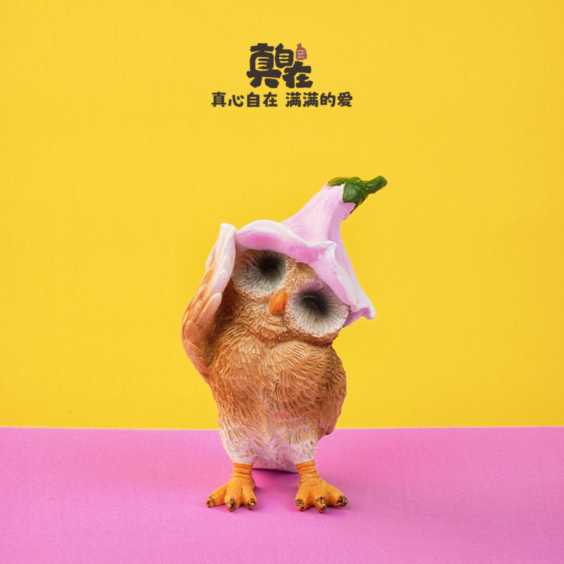 创意可爱猫头鹰家居装饰品仿真动物桌面小摆件酒柜电视柜工艺品个