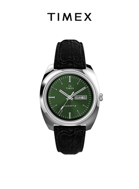 TIMEX天美时Q系列日期窗口复古绿色表盘石英手表男款TW2W44700
