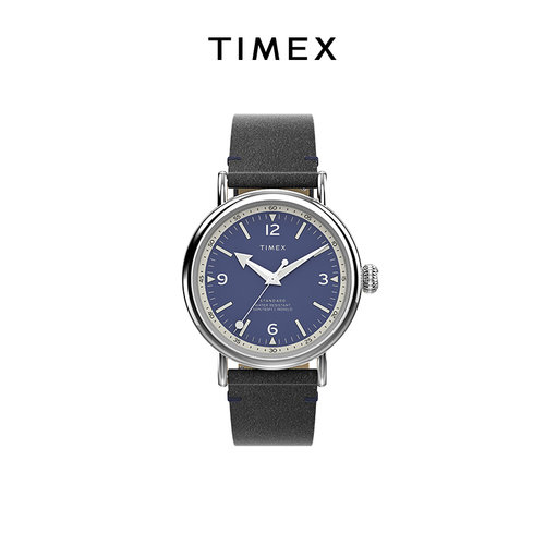 TIMEX天美时Waterbury系列手表环保海军蓝色皮革商务男TW2V71300
