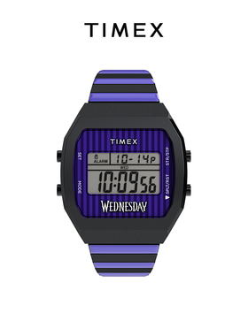 TIMEX天美时Wednesday美剧星期三联名款T80男女石英手表TW2Y19500