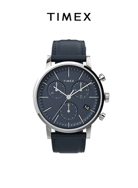 TIMEX天美时Midtown系列手表蓝色三眼计时日历石英男TW2V36800