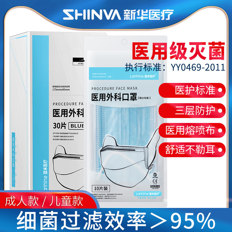 蓝禾医疗医用外科口罩一次性灭菌款三层医生专用医护儿童小孩口罩|msdalam kategori ubat-ubatan OTC/Peralatan perubatan/Bekalan Perancangan Keluarga, Peralatan perubatan, Mask (peralatan) - dari Buy2taobao.com untuk memberikan perkhidmatan ejen Taobao profesional membeli