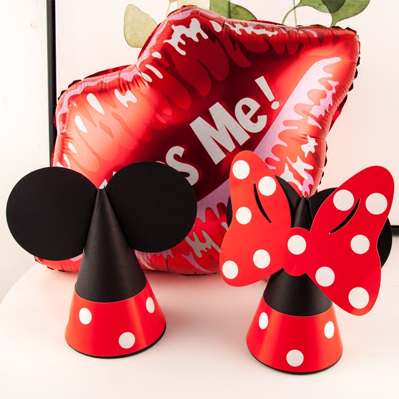 儿童主题卡通生日帽子米妮米奇冰雪奇缘男孩女童生日派对头饰气球