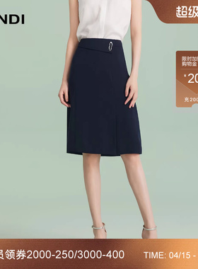 [商场同款]LANDI蓝地藏蓝色职业通勤高腰半身裙女百搭半裙夏新品